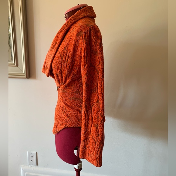 ANTHROPOLOGIE ORANGE JACQUARD JACKET/BLAZER - Picture 7 of 11